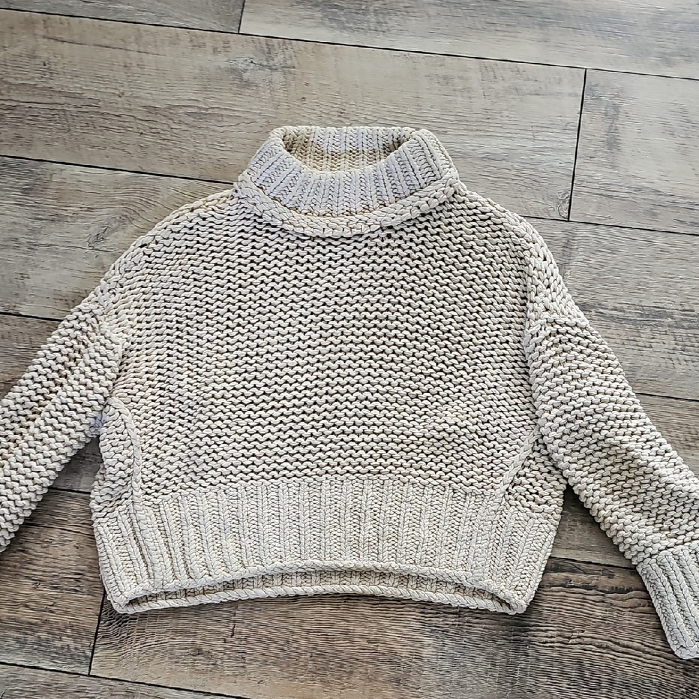 FREE PEOPLE Chunky Turtleneck Sweater - Cream